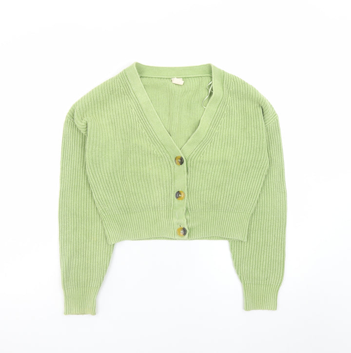 Urban Outfitters Women’s Green XS V-Neck Knit Button Cardigan