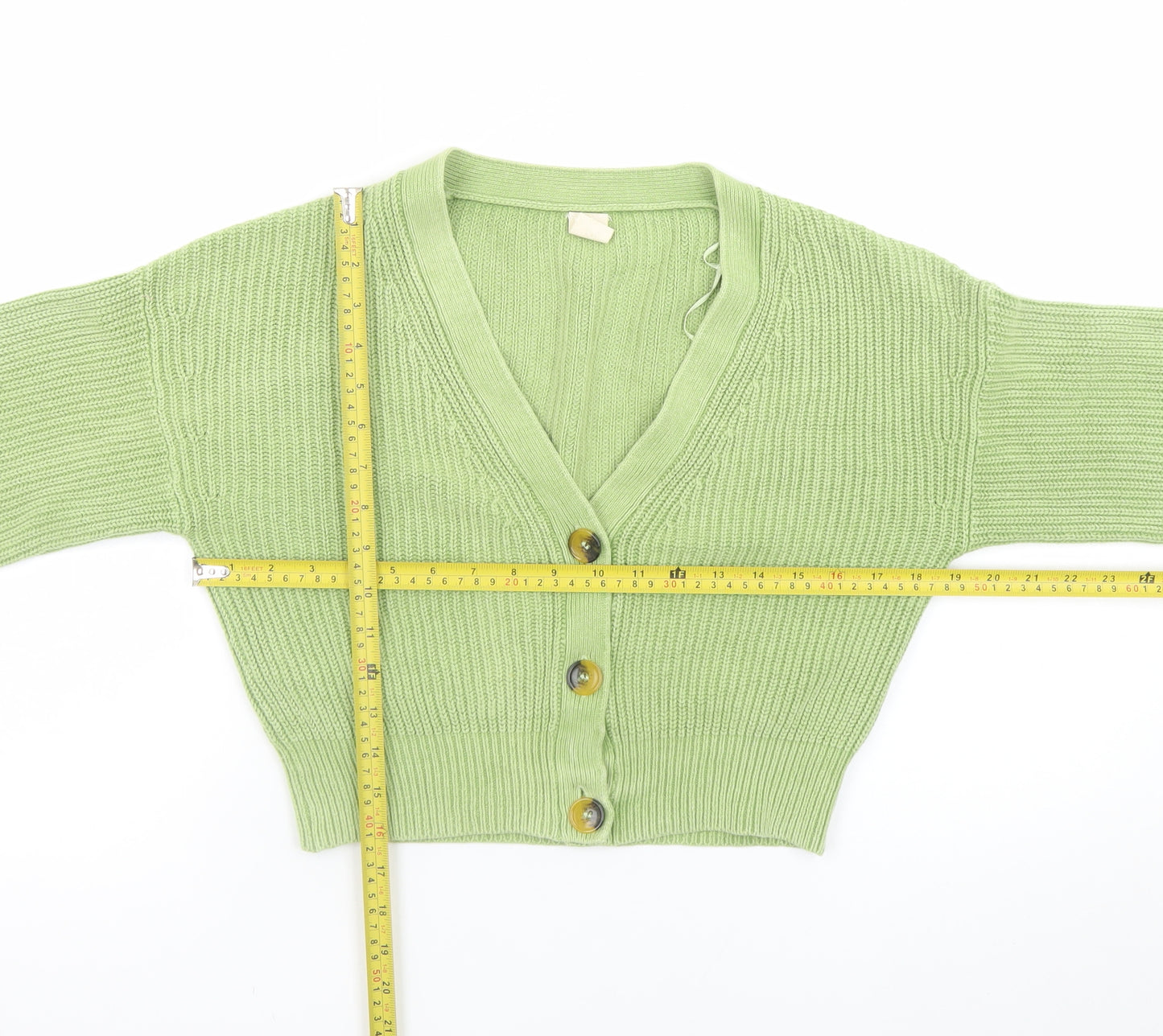 Urban Outfitters Women’s Green XS V-Neck Knit Button Cardigan