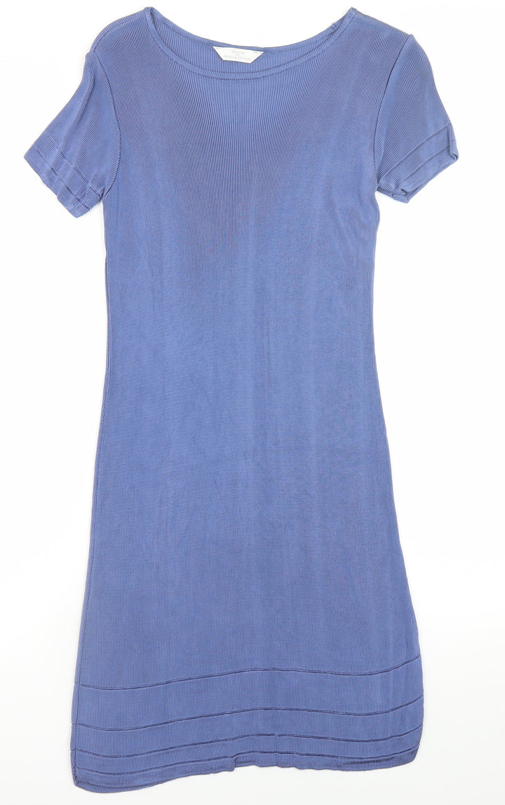 Marks and Spencer Women Blue Size 10 Vintage Shift Dress