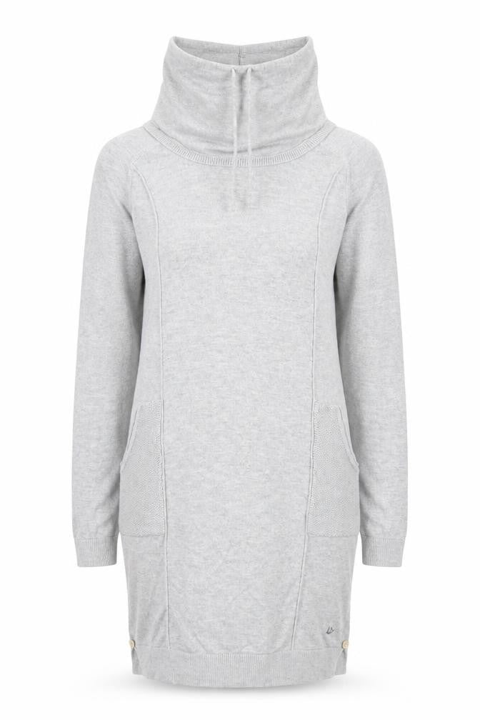 Mantaray Women’s Grey Jumper Dress Size 8 Long Sleeve Hooded Knitwear