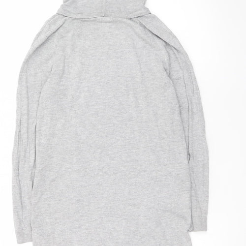 Mantaray Women’s Grey Jumper Dress Size 8 Long Sleeve Hooded Knitwear