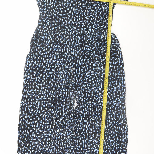 Editor's Cut Women's Black Blue Abstract Print Jumpsuit Size 12