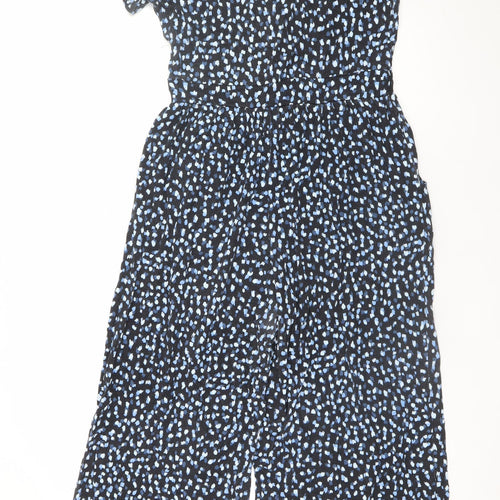 Editor's Cut Women's Black Blue Abstract Print Jumpsuit Size 12