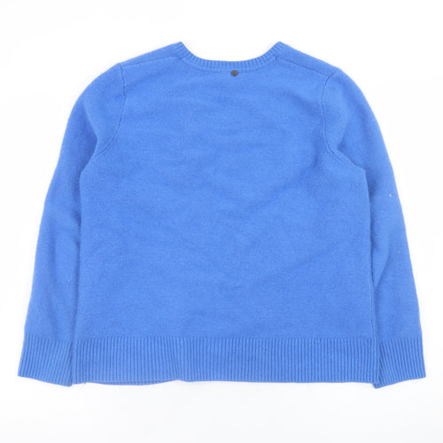Gerry Weber Women's Blue V-Neck Wool Blend Pullover Jumper Size 12