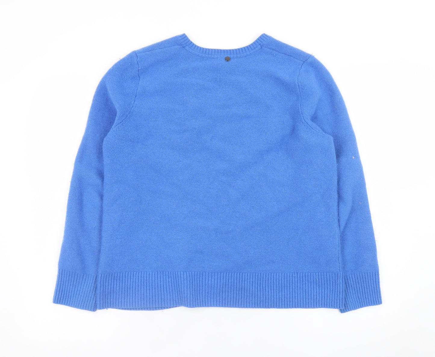 Gerry Weber Women's Blue V-Neck Wool Blend Pullover Jumper Size 12