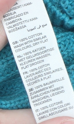 Fat Face Womens Blue Cotton Chunky Knit Crew Neck Jumper Size 18