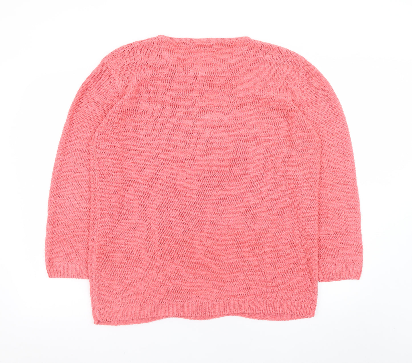 Isle Womens Pink Cable-Knit Pullover Jumper Size 18