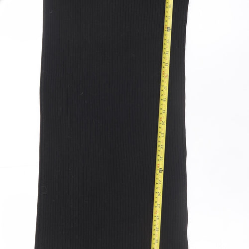 New Look Women’s Black Ribbed Knit Bodycon Midi Dress Size 12