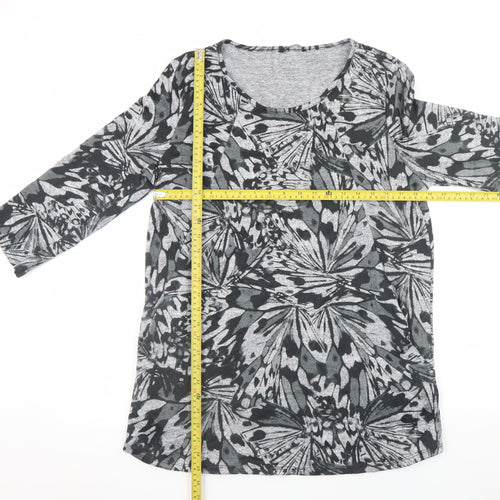 Roman Women Grey Animal Print Jersey Shift Dress Size 12