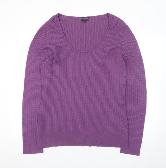 Long Tall Sally Women's Purple XL Scoop Neck Knit Pullover Jumper