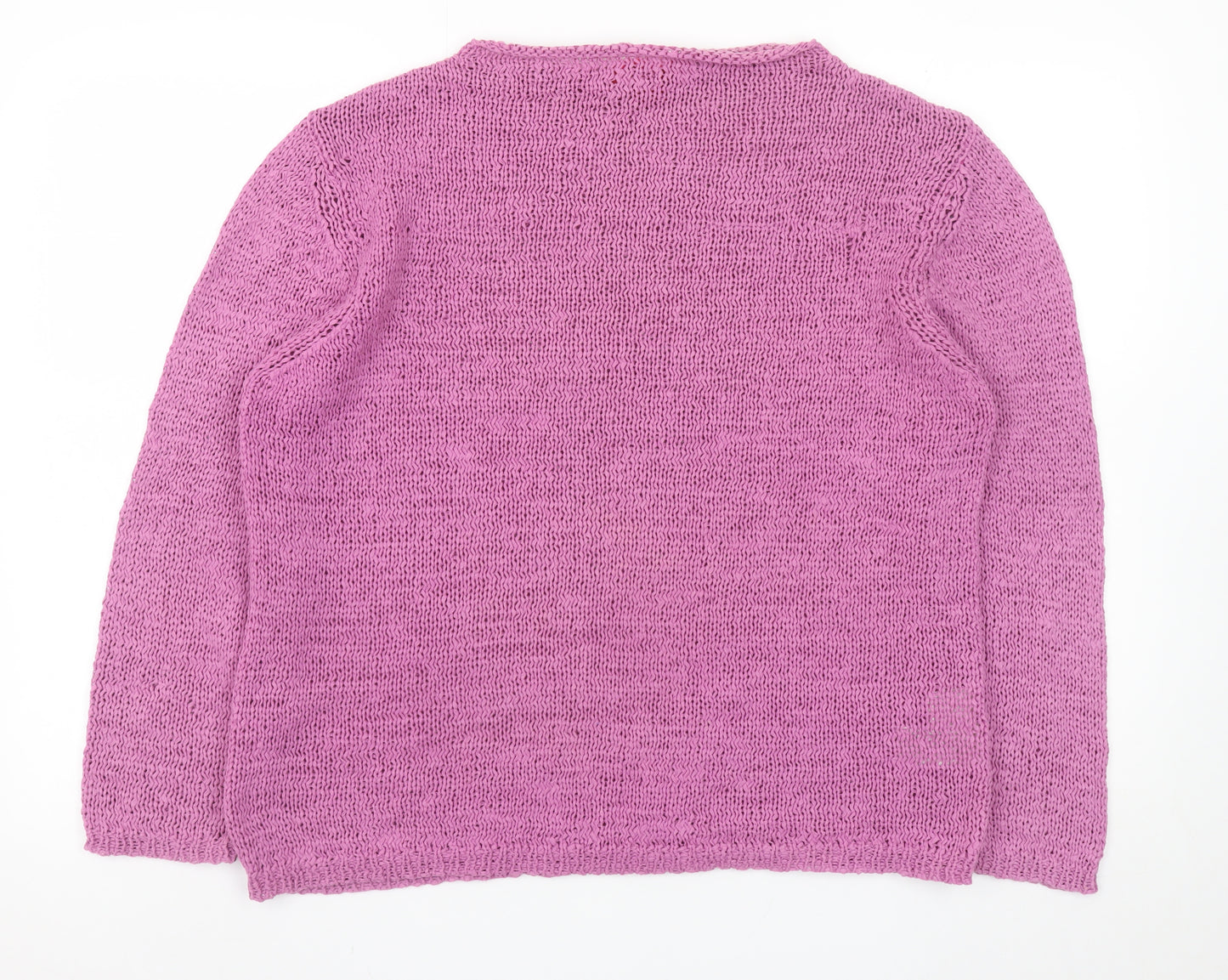 Monsoon Women Pink Open-Knit Nylon Long Sleeve Cardigan Size 18