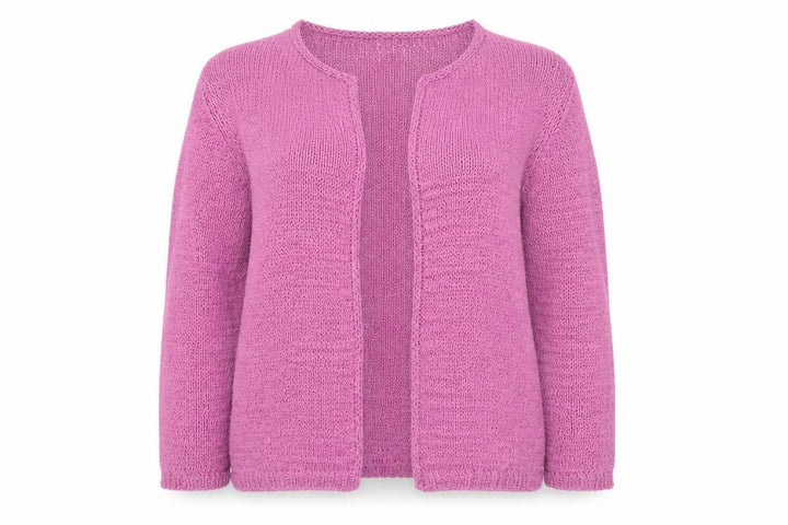 Monsoon Women Pink Open-Knit Nylon Long Sleeve Cardigan Size 18