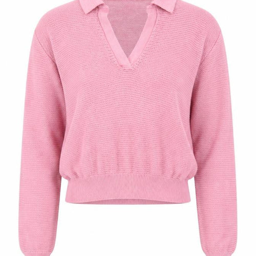 United Colors of Benetton Women’s Pink V-Neck Cotton Knit Jumper XS