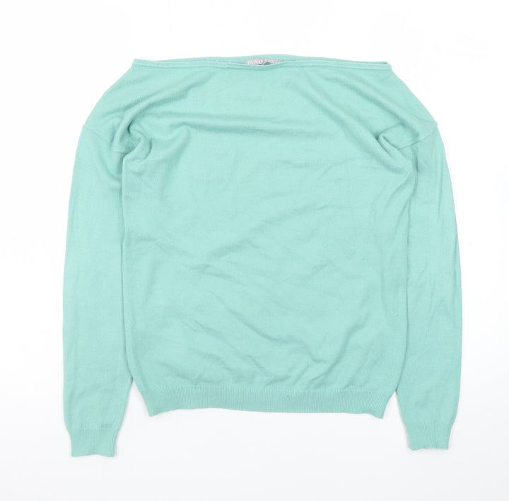 Oliver Bonas Women’s Green Boat Neck Long Sleeve Pullover Jumper Size 6
