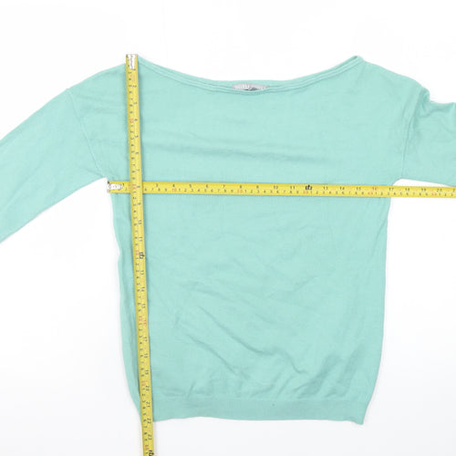 Oliver Bonas Women’s Green Boat Neck Long Sleeve Pullover Jumper Size 6
