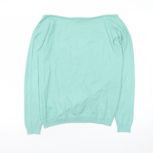 Oliver Bonas Women’s Green Boat Neck Long Sleeve Pullover Jumper Size 6