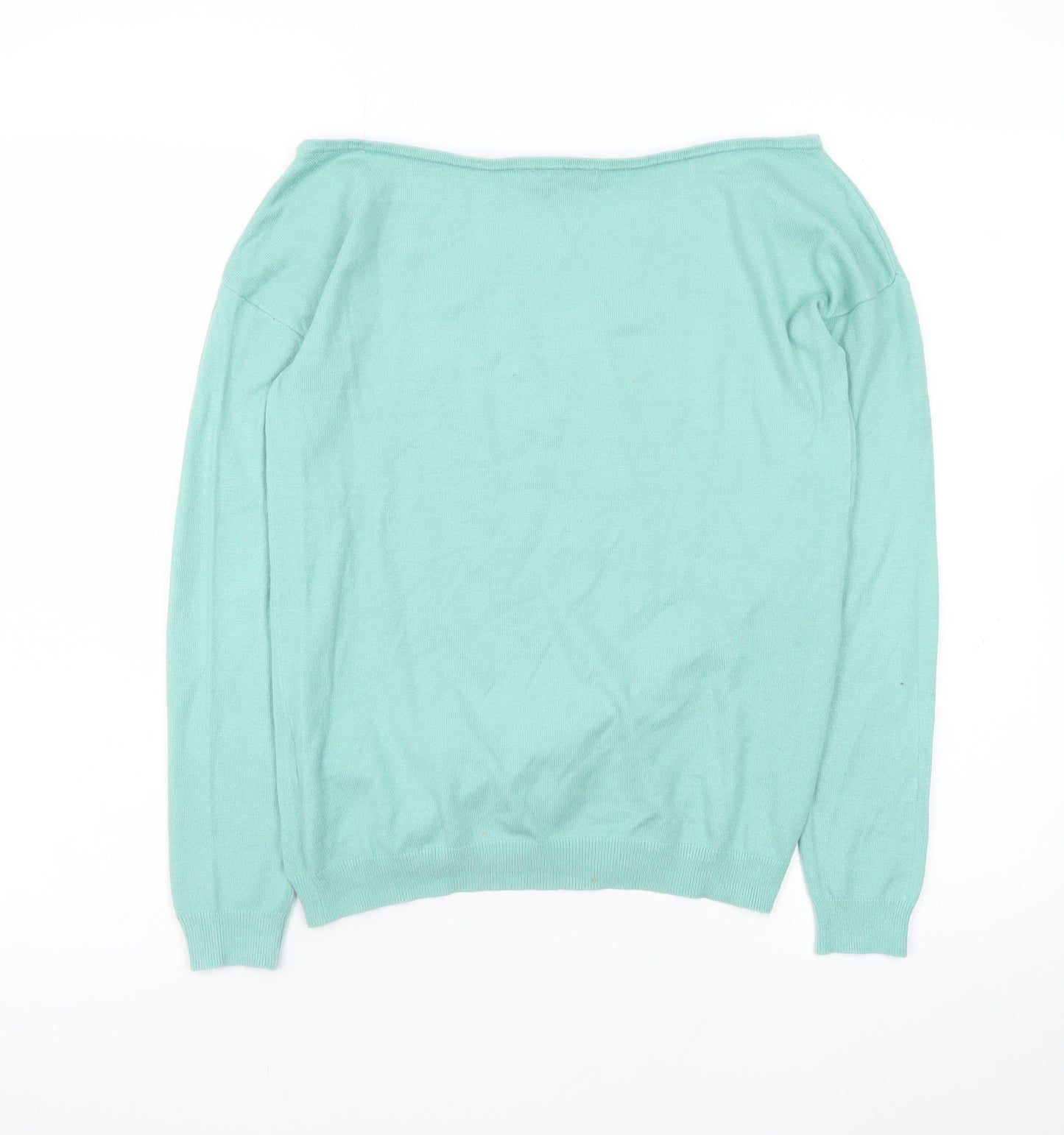 Oliver Bonas Women’s Green Boat Neck Long Sleeve Pullover Jumper Size 6