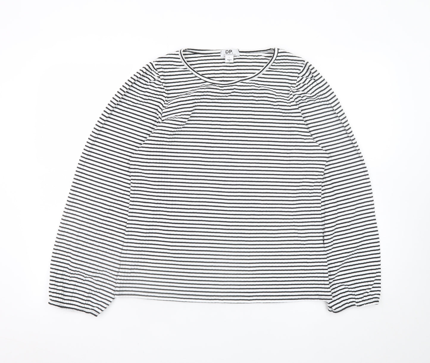 Dorothy Perkins Women’s Black Striped Long Sleeve Cotton T-Shirt Size L