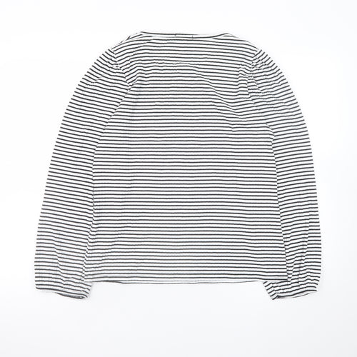Dorothy Perkins Women’s Black Striped Long Sleeve Cotton T-Shirt Size L