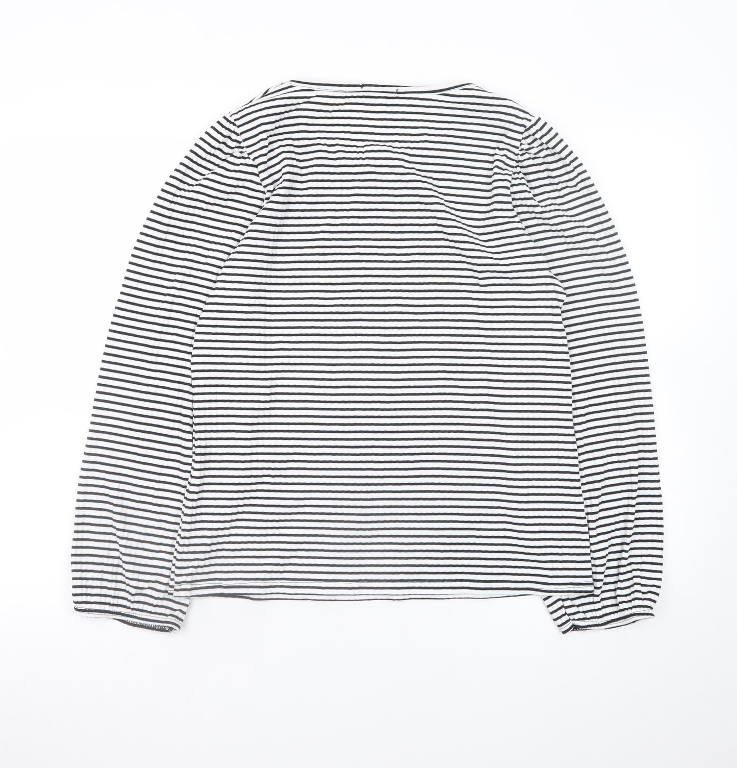 Dorothy Perkins Women’s Black Striped Long Sleeve Cotton T-Shirt Size L
