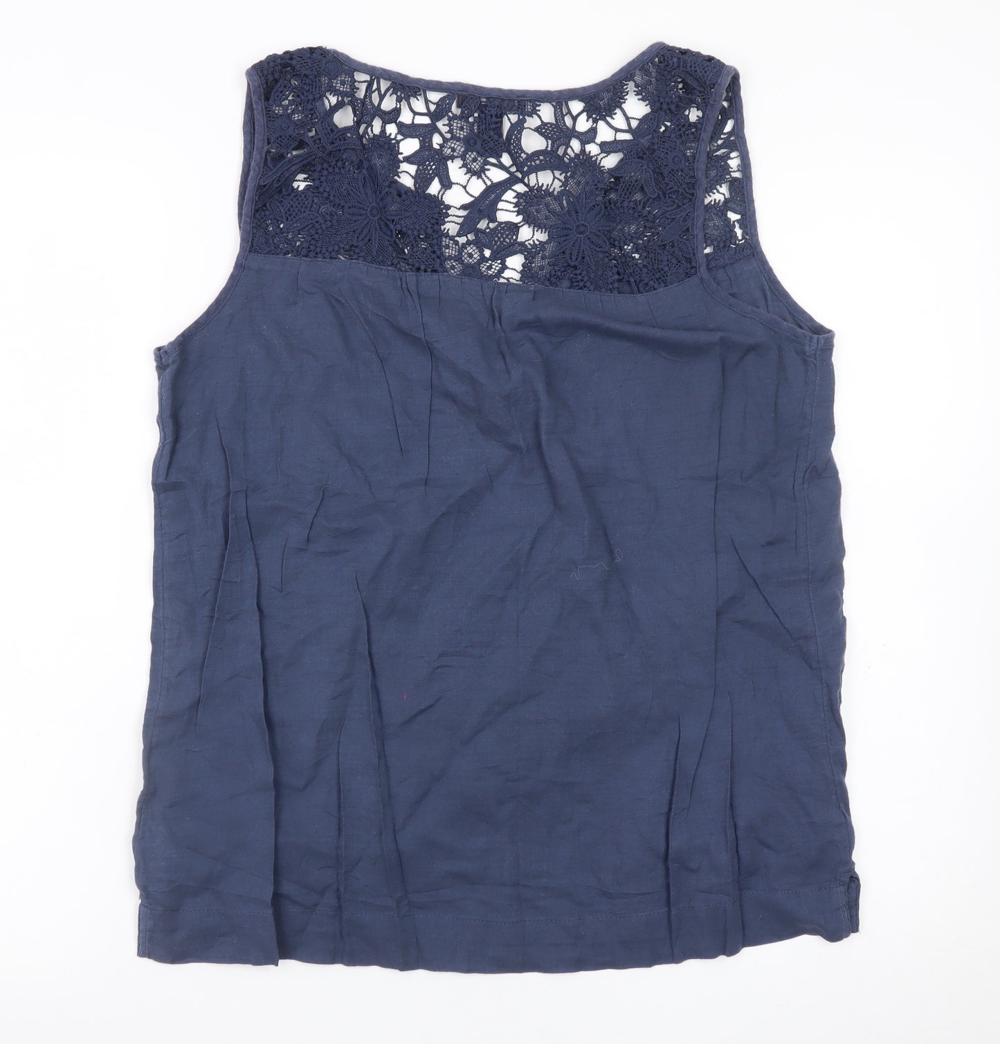 Gap Women’s Blue Lace Yoke Cotton Tank Top Size M