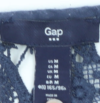 Gap Women’s Blue Lace Yoke Cotton Tank Top Size M