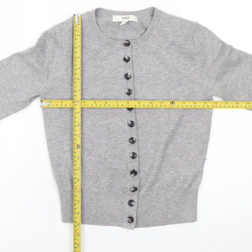 Marks and Spencer Women's Grey XS Cardigan Wool Blend