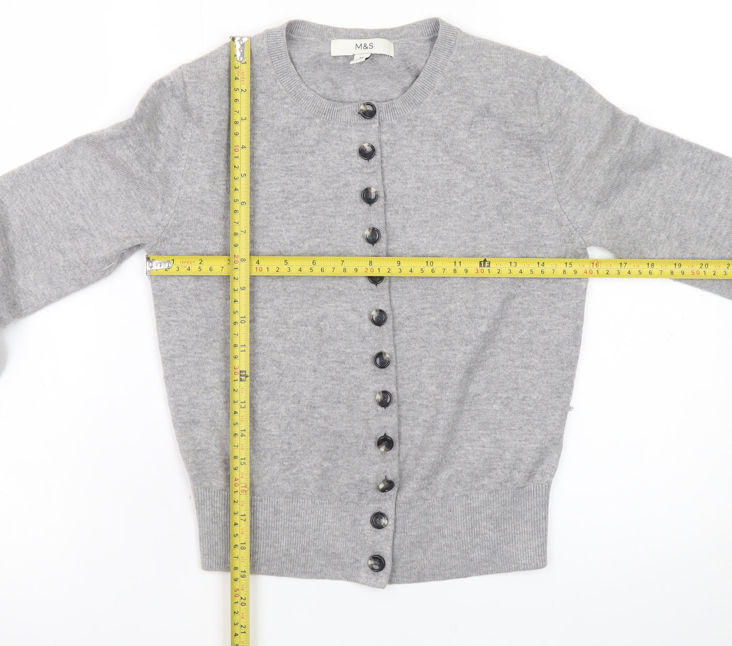 Marks and Spencer Women's Grey XS Cardigan Wool Blend