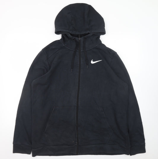Nike Men's Black Full Zip Hoodie L Dri-FIT Sports Fleece