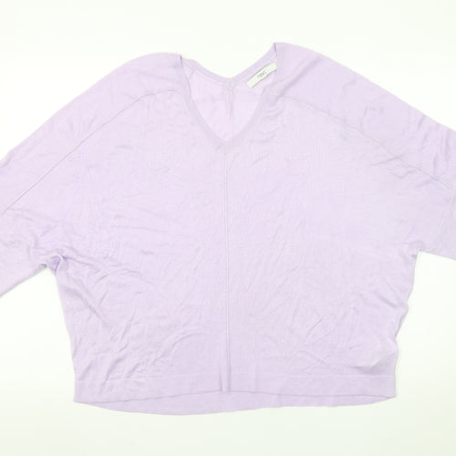 Next Women’s Lilac V-Neck Relaxed Fit Jumper Size M