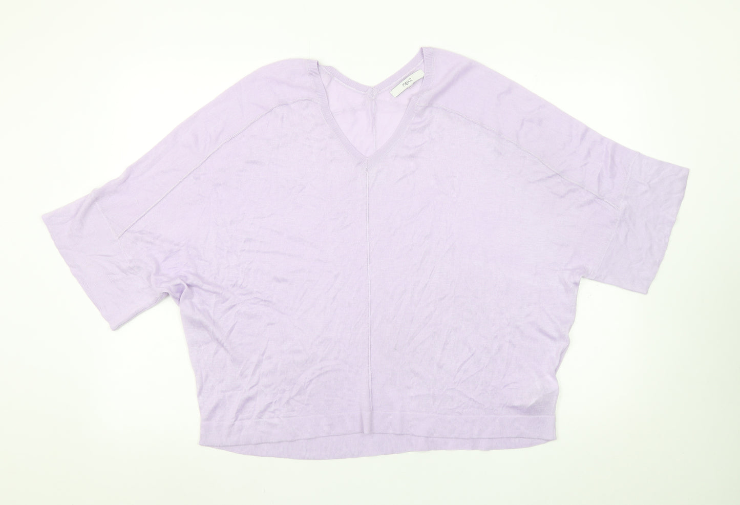 Next Women’s Lilac V-Neck Relaxed Fit Jumper Size M