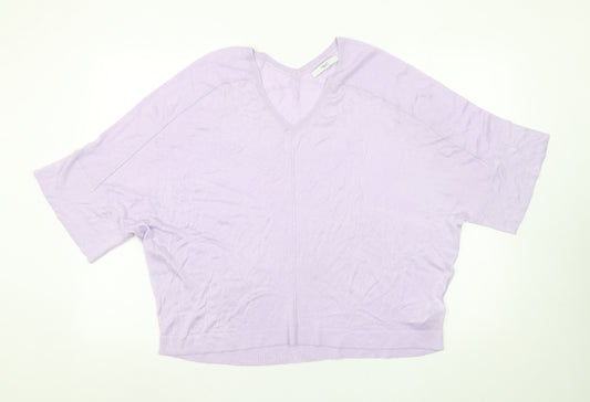 Next Women’s Lilac V-Neck Relaxed Fit Jumper Size M