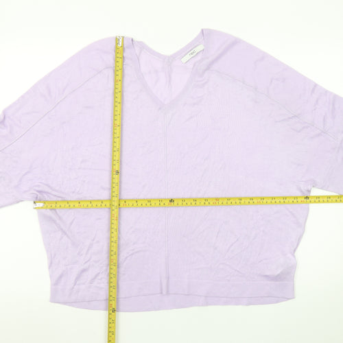 Next Women’s Lilac V-Neck Relaxed Fit Jumper Size M