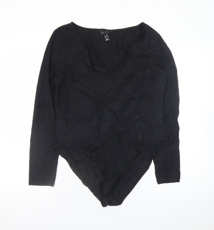 New Look Women's Black V-Neck Long Sleeve Bodysuit Size 18