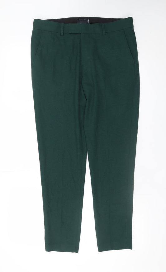 ASOS Design Women Green Slim Chino Trousers Size 12