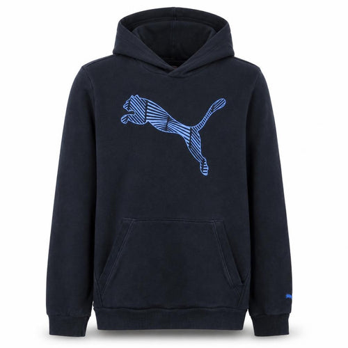 Puma Boys Black Hoodie Size 16 Pullover Fleece Graphic Logo Sweatshirt