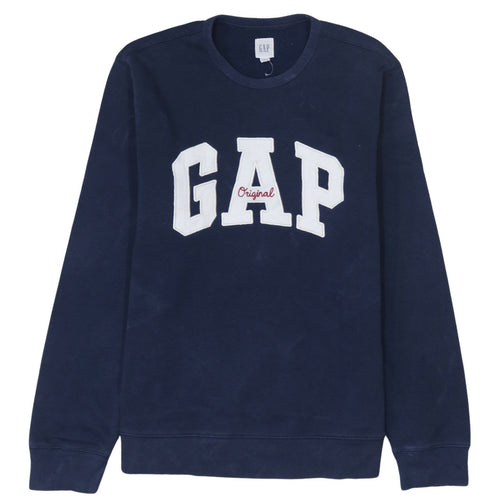 GAP Men's Blue Logo Pullover Sweatshirt Size M Crew Neck Fleece