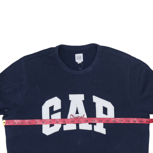 GAP Men's Blue Logo Pullover Sweatshirt Size M Crew Neck Fleece