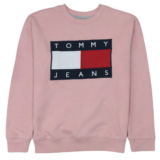 Tommy Jeans Women's Pink Cotton Crew Neck Sweatshirt Size S