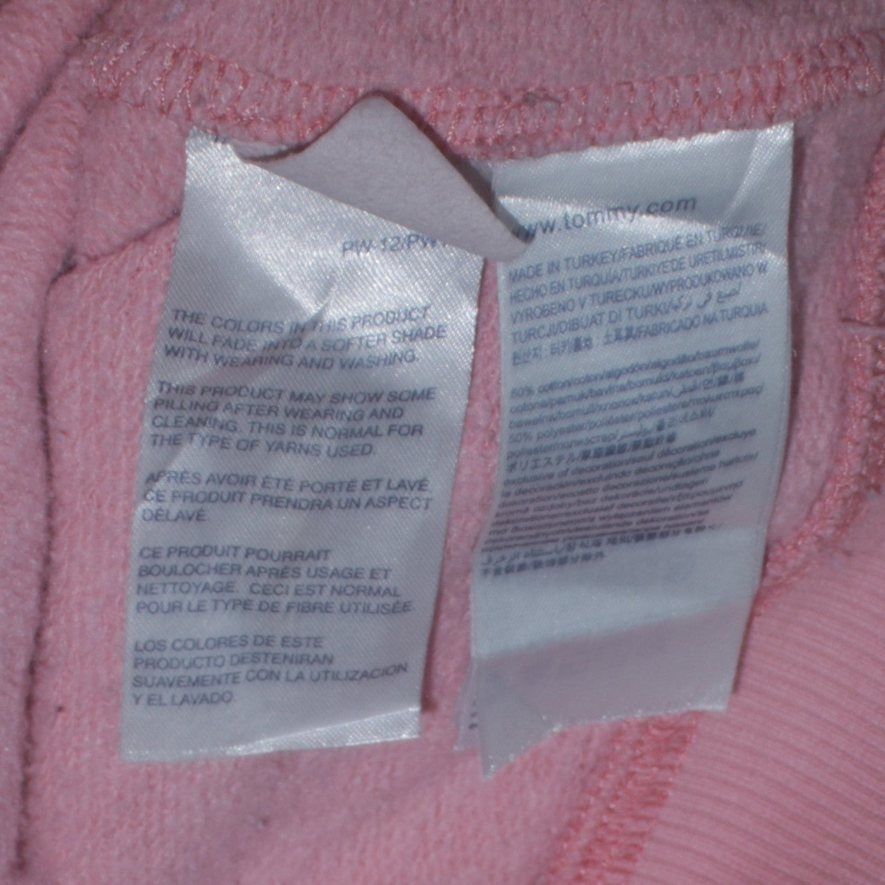 Tommy Jeans Women's Pink Cotton Crew Neck Sweatshirt Size S
