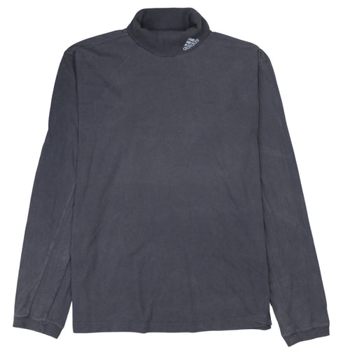 Adidas Men's Grey Mock Neck Long Sleeve Pullover Sweatshirt L