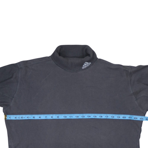 Adidas Men's Grey Mock Neck Long Sleeve Pullover Sweatshirt L
