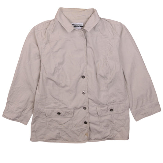 Columbia Women's Beige Cotton Blend Mid-Length Jacket Size M