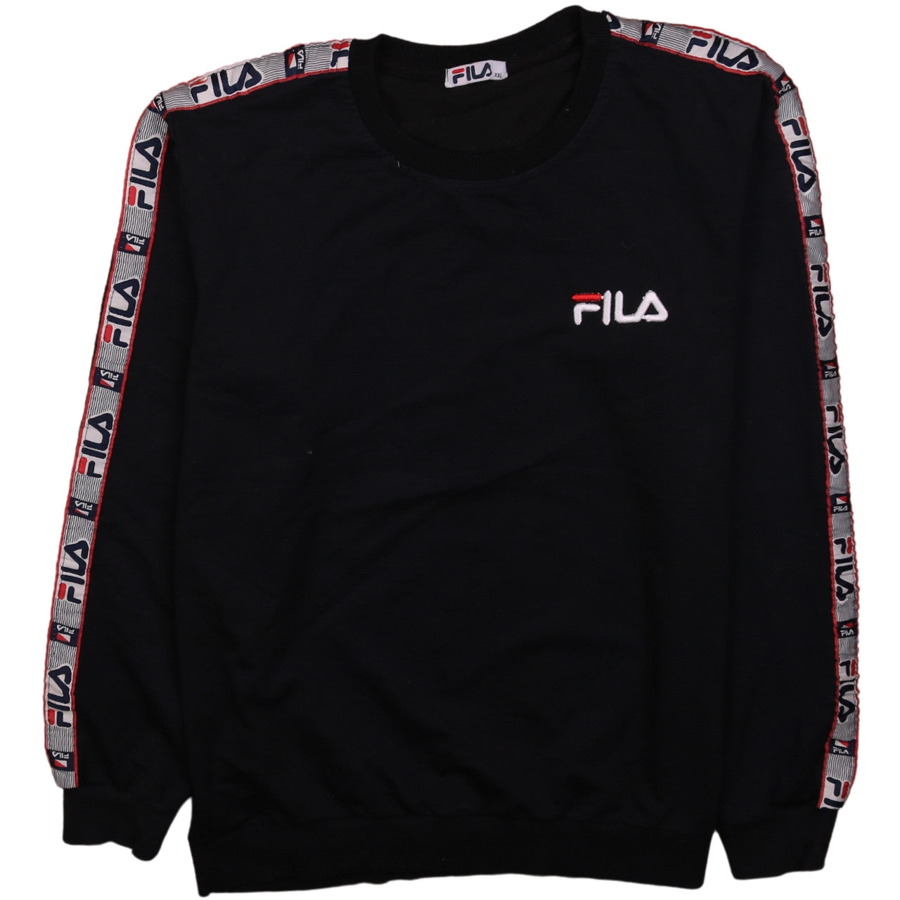 FILA Men's Black 2XL Crew Neck Pullover Sweatshirt with Logo