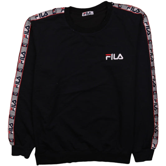 FILA Men's Black 2XL Crew Neck Pullover Sweatshirt with Logo