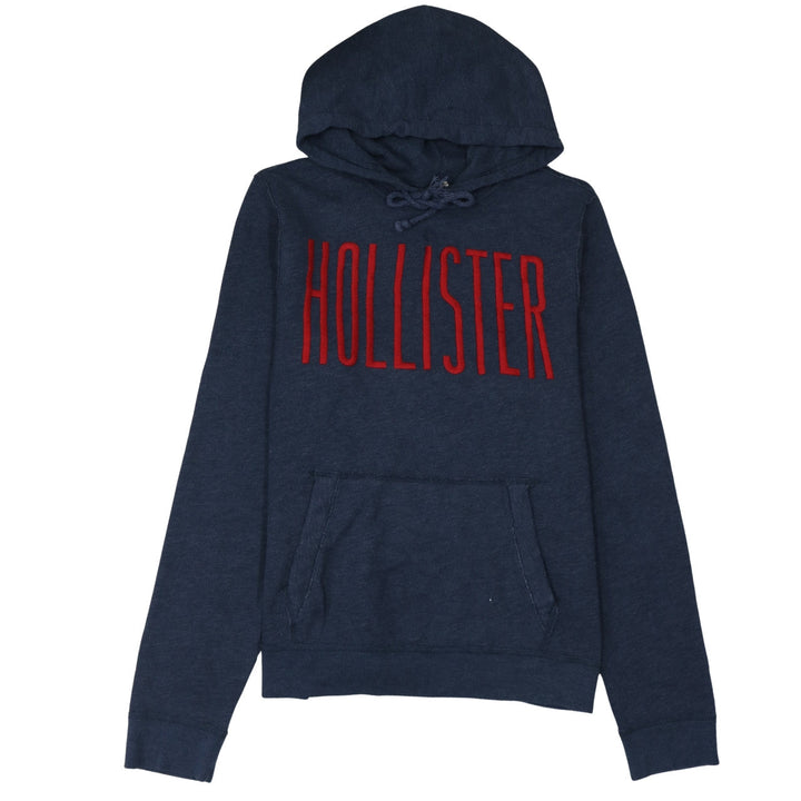 Hollister Men's Blue Pullover Hoodie L Logo Fleece Sweatshirt