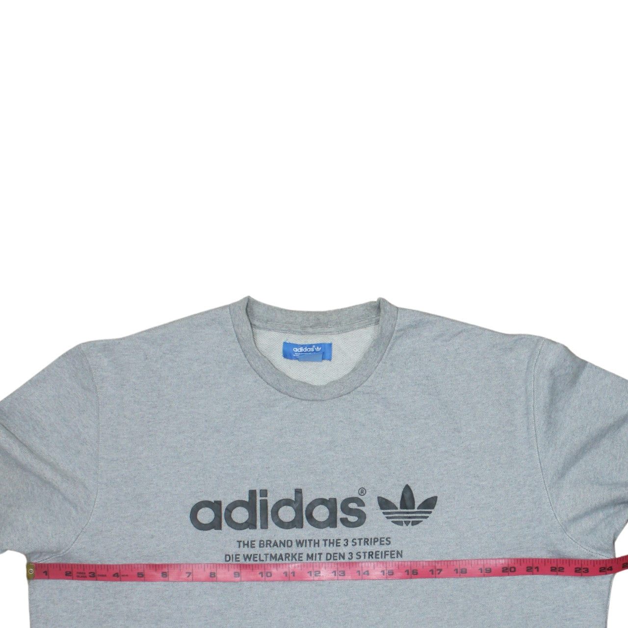 Adidas Men's Grey XL Crew Neck Sweatshirt Pullover Logo Fleece