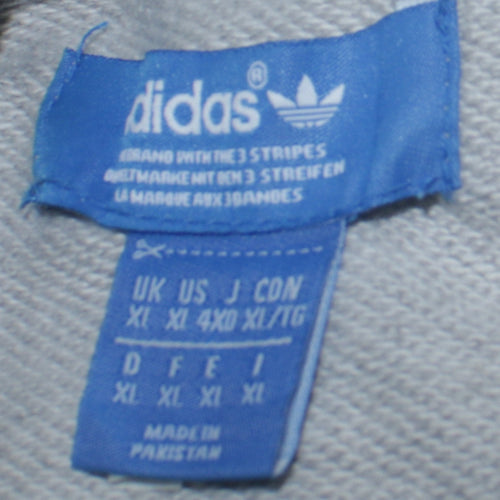 Adidas Men's Grey XL Crew Neck Sweatshirt Pullover Logo Fleece