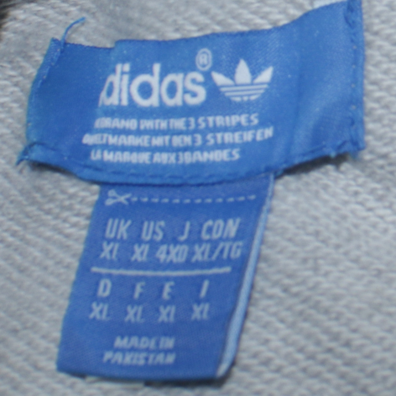 Adidas Men's Grey XL Crew Neck Sweatshirt Pullover Logo Fleece