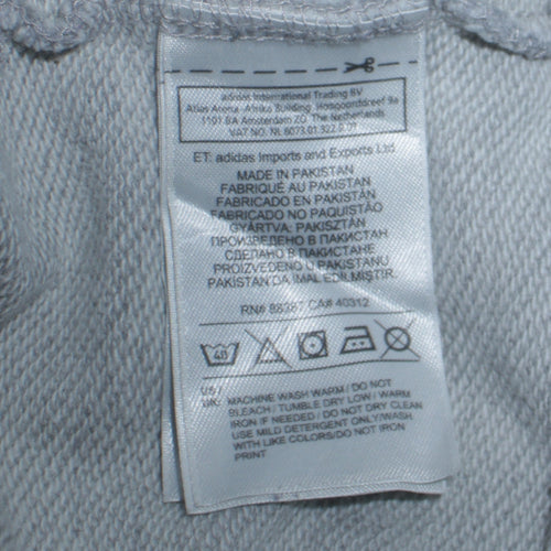Adidas Men's Grey XL Crew Neck Sweatshirt Pullover Logo Fleece